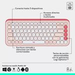 Combo Teclado y Mouse Logitech Pop Icon Rosado y Blanco
