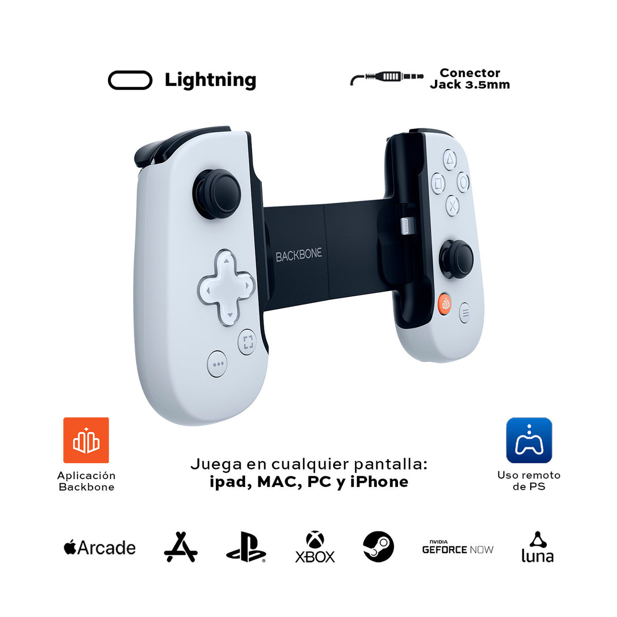 Control Backbone One PlayStation Blanco Para IPhone