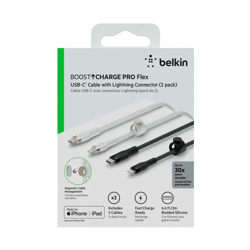 Cable Belkin Usb-C A Usb-C X 2 Unidades, Negro Y Blanco