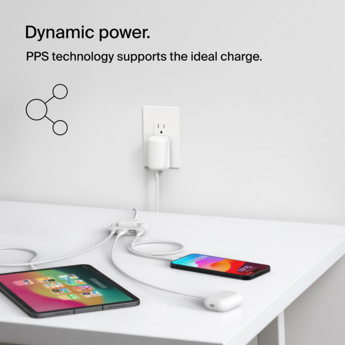 Cargador Belkin Dual 42W USB-C + USB-A Blanco
