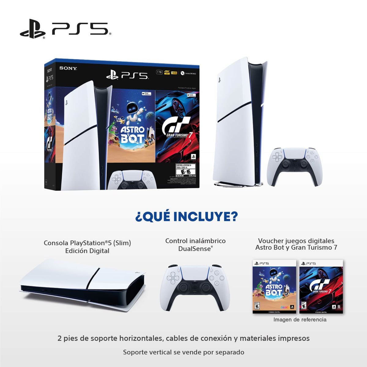 Consola PS5 Slim Bundle Digital + Juego Gran Turismo 7 & Astr Bot)