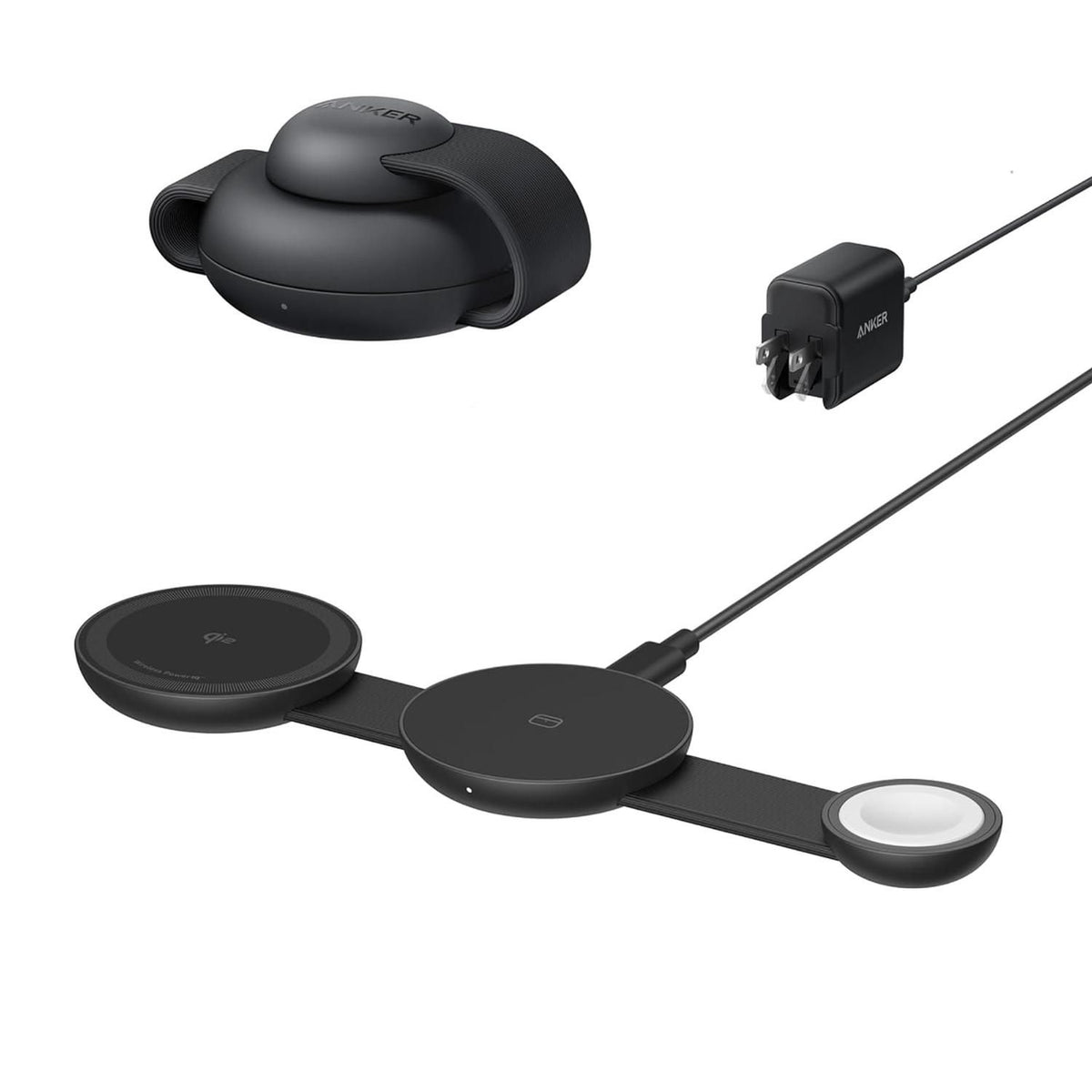 Estación De Carga Magnetica ANKER Maggo 3 En 1 De 15W Negro