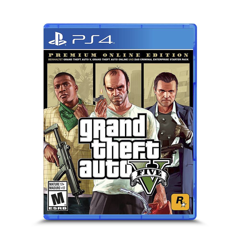 Juego PS4 Grand Theft Auto V Premium Online Edition.