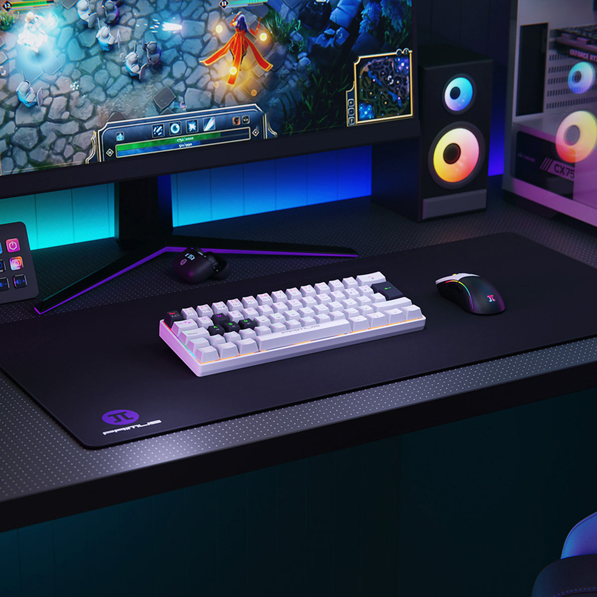 Teclado Primus Gaming Ballista 61T - Mecánico Alámbrico Blanco